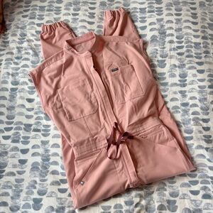 Pink Sand Rafaela Cargo Scrub Jumpsuit